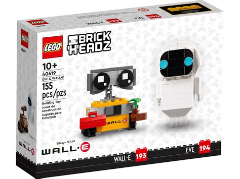 Lego 40619 - Fun robot characters – Buildable LEGO® BrickHeadz™ figures of Disney•Pixar’s EVE & WALL•E (40619) to display. Makes a creative gift for movie fans or older kids with a passion for robots High-tech display piece – This collectible 155-piece LEGO® BrickHeadz™ building toy kit for kids aged 10 and up comes with step-by-step building instructions and …